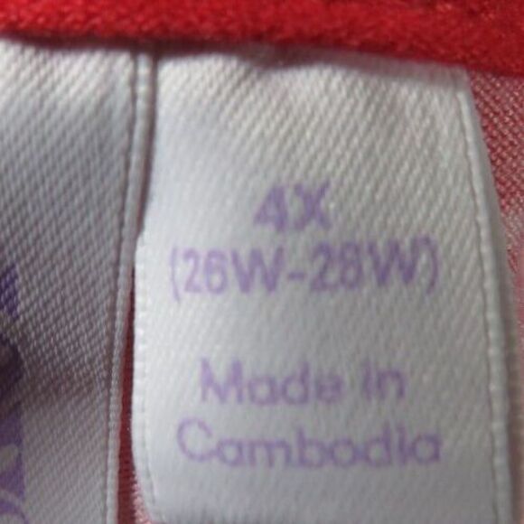 Joyspun Red Heart Print Lace Trimmed Chemise Plus Size 4X 26-28 - Picture 6 of 7